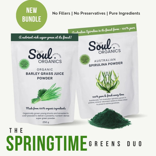 The Springtime Greens Duo (Spirulina & Barley Grass Juice Powder)