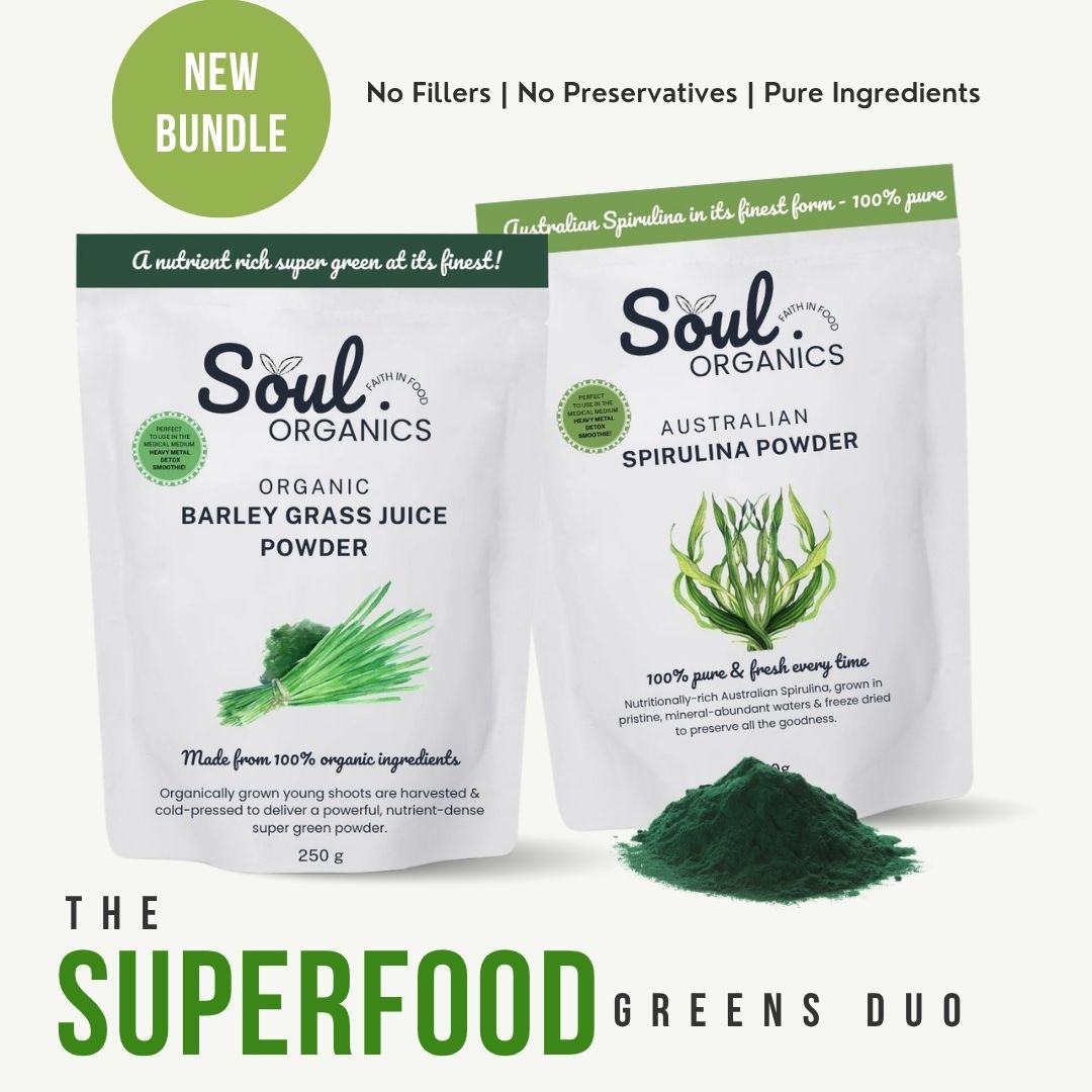 The Superfood Greens Duo (Spirulina & Barley Grass Juice Powder)