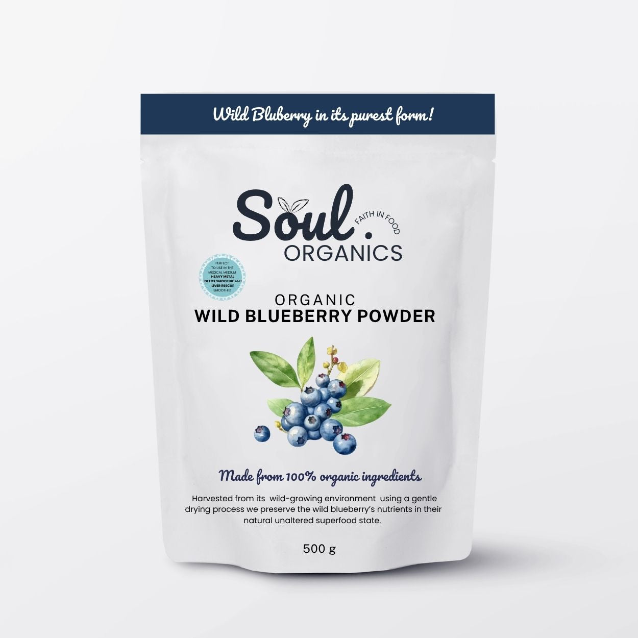 Organic Wild Blueberry Powder 500g — Soul Organics Australia