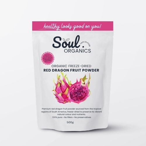 Organic Freeze-Dried Red Dragon Fruit Powder 500g — Soul Organics Australia